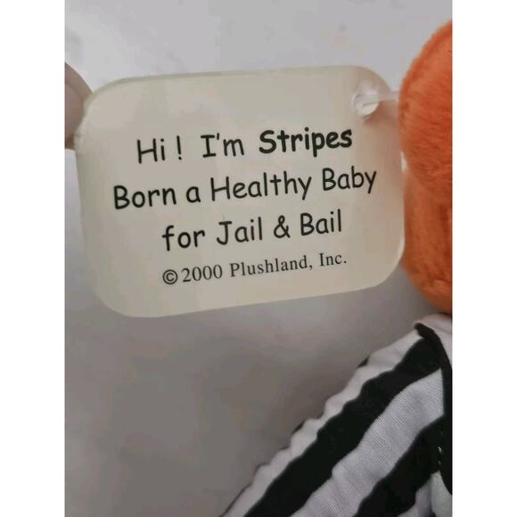 Vintage Plushland Teddy Bear Bean Bag Plush March of Dimes "Stripes" 2000 - Picture 6 of 7